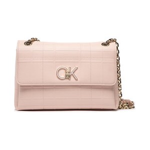 Różowa torebka Calvin Klein matowa na ramię średnia