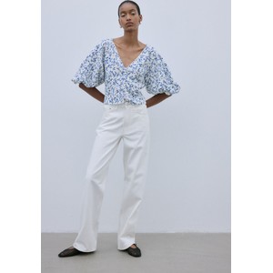 Bluzka H & M z krótkim rękawem z tkaniny w stylu casual