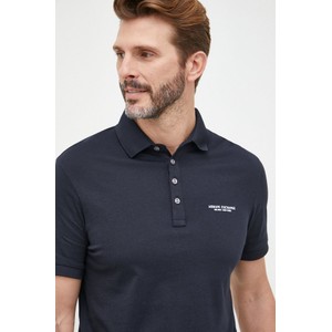 Granatowa koszulka polo Armani Exchange z bawełny w stylu casual z nadrukiem