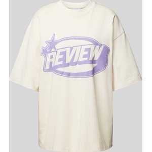 T-shirt Review z okrągłym dekoltem z bawełny z krótkim rękawem