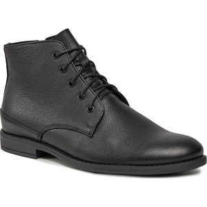 Czarne buty zimowe Ryłko sznurowane w stylu casual