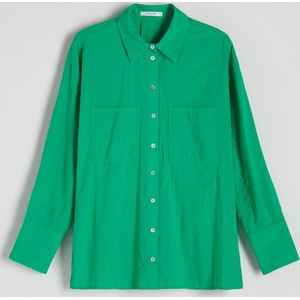 Zielona koszula Reserved z bawełny
