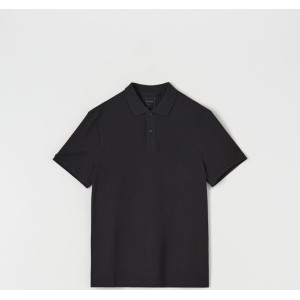Czarna koszulka polo Sinsay w stylu casual z krótkim rękawem