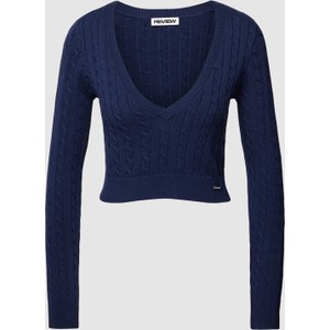 Niebieski sweter Review z bawełny