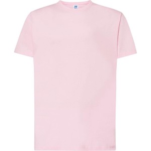Różowy t-shirt JK Collection z krótkim rękawem z bawełny w stylu casual