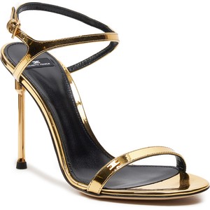 Złote sandały Elisabetta Franchi na szpilce