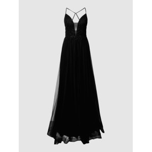 Czarna sukienka Laona maxi z dekoltem w kształcie litery v