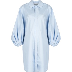 Niebieska sukienka ubierzsie.com z długim rękawem mini z bawełny