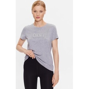 T-shirt DKNY w młodzieżowym stylu z okrągłym dekoltem