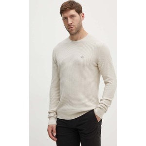 Sweter Calvin Klein z okrągłym dekoltem z bawełny w stylu casual