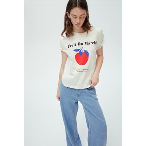 T-shirt H & M z okrągłym dekoltem
