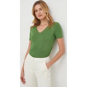 Zielony t-shirt United Colors Of Benetton z krótkim rękawem z bawełny