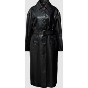Czarny płaszcz Hugo Boss bez kaptura w stylu casual
