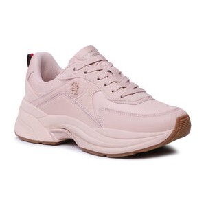 Różowe buty sportowe Tommy Hilfiger sznurowane
