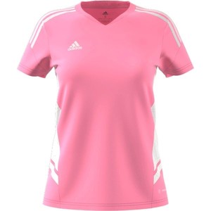 Różowy t-shirt Adidas z krótkim rękawem w sportowym stylu