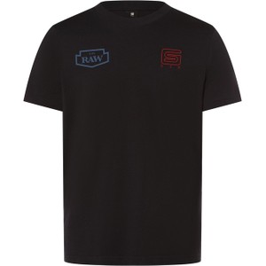 Czarny t-shirt G-Star Raw z nadrukiem z bawełny w stylu casual