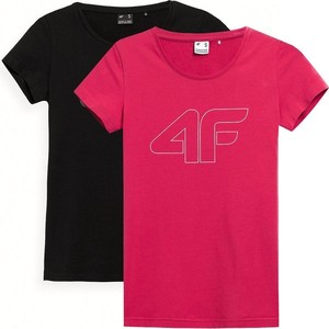 T-shirt 4F z okrągłym dekoltem w sportowym stylu z krótkim rękawem
