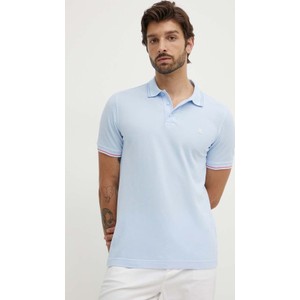 Niebieski t-shirt United Colors Of Benetton z krótkim rękawem w stylu casual z bawełny