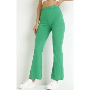 Zielone spodnie born2be z tkaniny