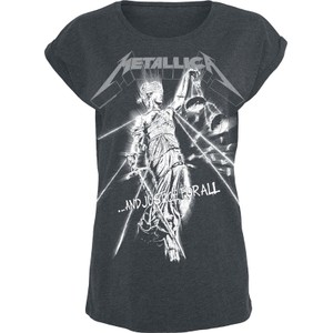 Granatowy t-shirt Metallica z krótkim rękawem w młodzieżowym stylu