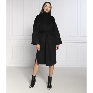 Czarny płaszcz Silvian Heach z wełny w stylu casual