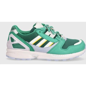 Zielone buty sportowe Adidas Originals z nubuku sznurowane