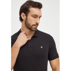 Czarna koszulka polo Calvin Klein z krótkim rękawem w stylu casual
