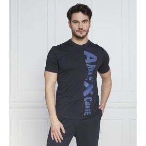 Czarny t-shirt Armani Exchange z bawełny w młodzieżowym stylu