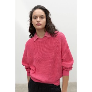 Różowy sweter Ecoalf z lnu w stylu casual
