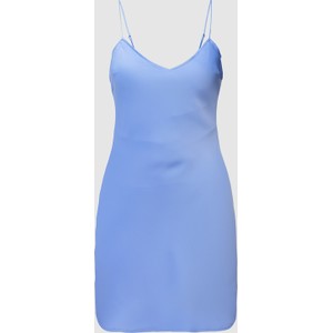 Niebieska sukienka Review na ramiączkach w stylu casual z satyny
