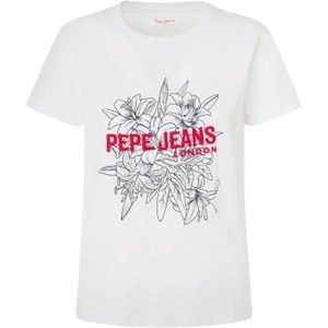 T-shirt Pepe Jeans z bawełny z okrągłym dekoltem w młodzieżowym stylu