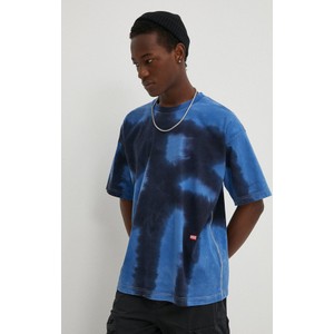 Niebieski t-shirt Diesel z nadrukiem z krótkim rękawem
