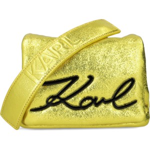 Żółta torebka Karl Lagerfeld matowa na ramię średnia