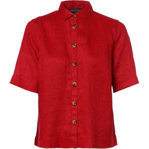 Czerwona koszula Franco Callegari z krótkim rękawem z lnu