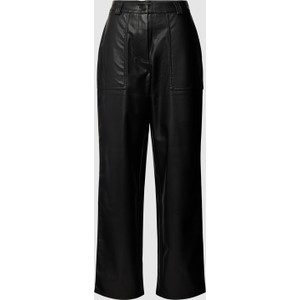 Czarne spodnie Calvin Klein w stylu retro ze skóry ekologicznej