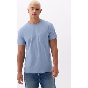 Niebieski t-shirt Gap z bawełny z krótkim rękawem