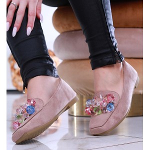 Różowe buty Pantofelek24 z płaską podeszwą