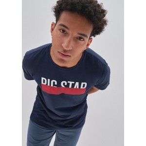 Granatowy t-shirt Big Star z dzianiny