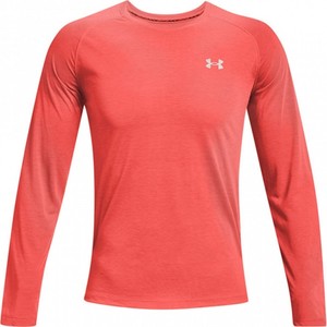 Czerwona koszulka z długim rękawem Under Armour z tkaniny z długim rękawem w sportowym stylu