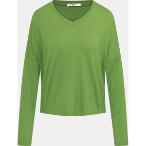 Zielona bluzka NA-KD z długim rękawem w stylu casual