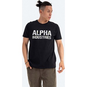 T-shirt Alpha Industries w młodzieżowym stylu z nadrukiem z krótkim rękawem