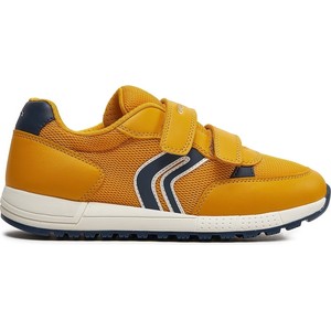 Żółte buty sportowe dziecięce Geox na rzepy dla chłopców