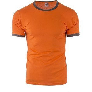 Pomarańczowy t-shirt Risardi w stylu casual