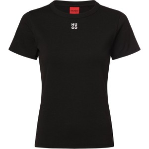 Czarna bluzka Hugo Boss w stylu casual z krótkim rękawem