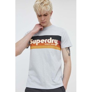 T-shirt Superdry z bawełny z nadrukiem z krótkim rękawem