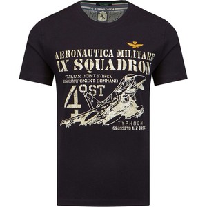 Granatowy t-shirt Aeronautica Militare w młodzieżowym stylu