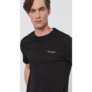 Czarny t-shirt Armani Exchange z krótkim rękawem z nadrukiem