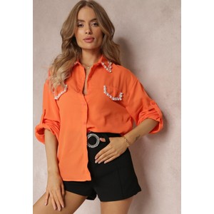 Pomarańczowa koszula Renee z długim rękawem