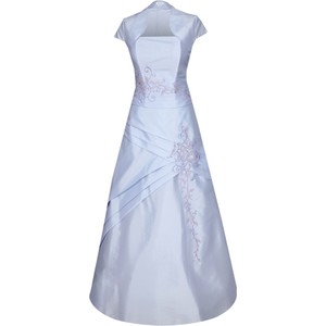 Niebieska sukienka Fokus z krótkim rękawem maxi rozkloszowana