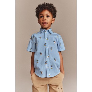 Niebieska koszula dziecięca H & M dla chłopców z bawełny